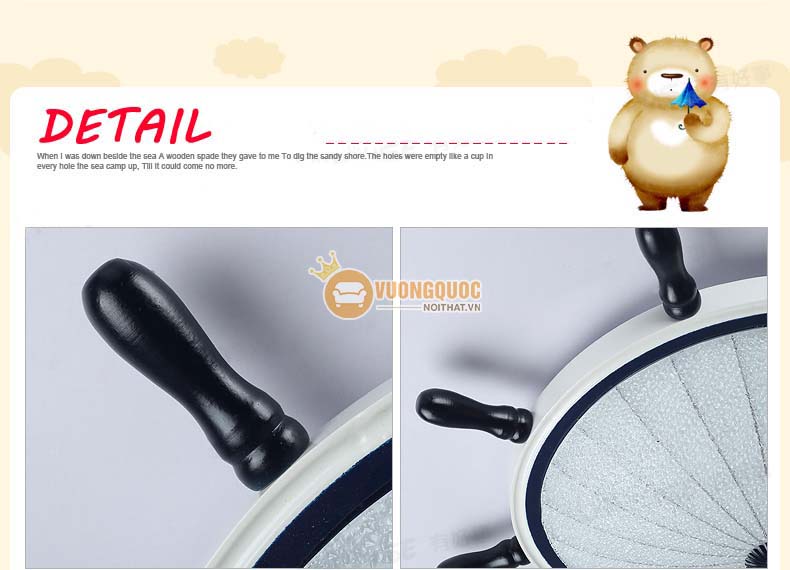 Đèn ốp trần trẻ em hình bánh lái tàu UHS109-12